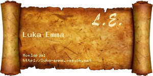 Luka Emma névjegykártya